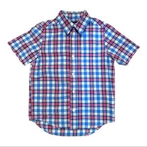 2/$25 PLACE Boys Plaid Button Down Shirt 7-8 Medium